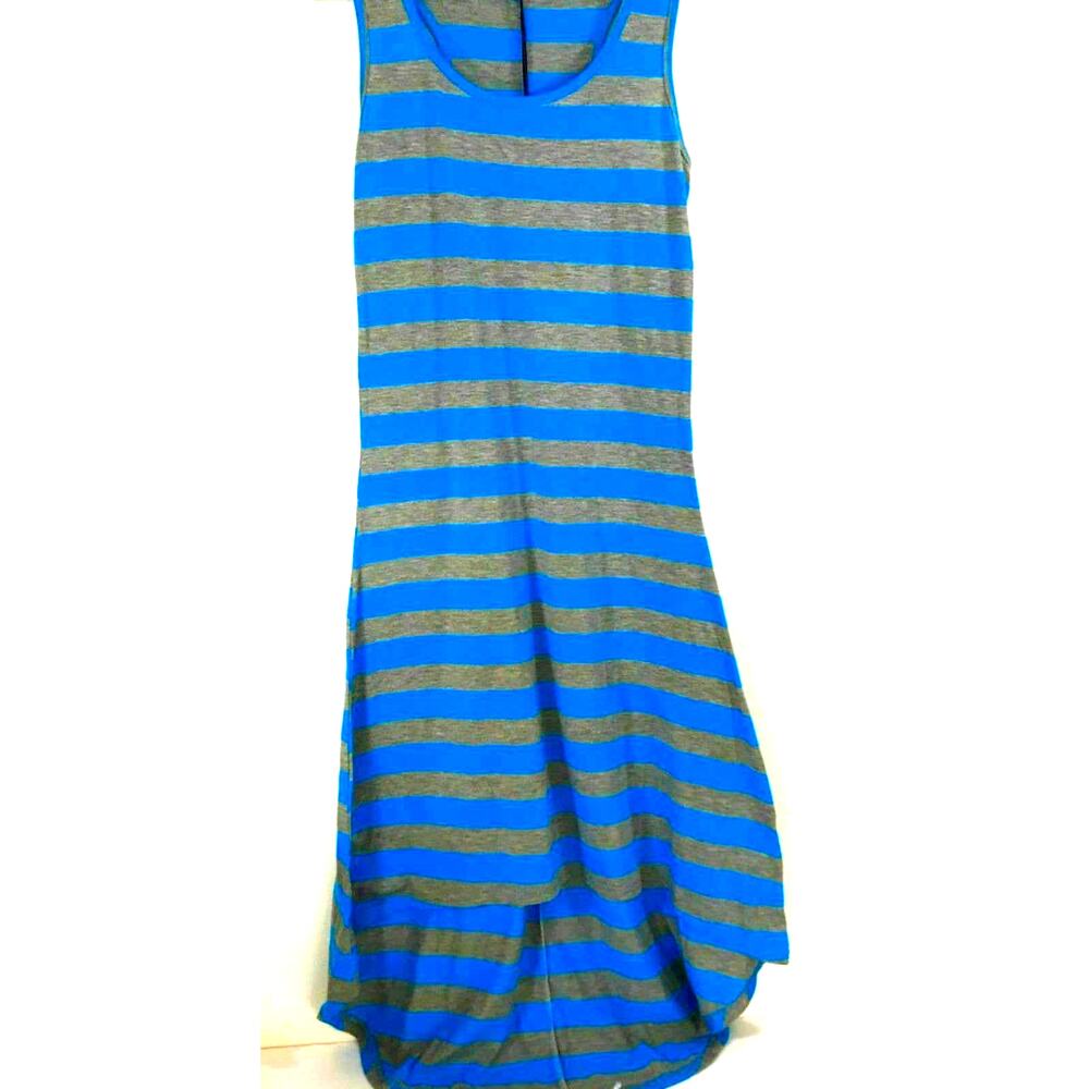 Esti Couture Blue Stripe Cotton Dress Size Large NWT